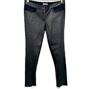 Leather Pants Women's Stretch Slacks Leggings Sz M Straight Leg Black Bikercore